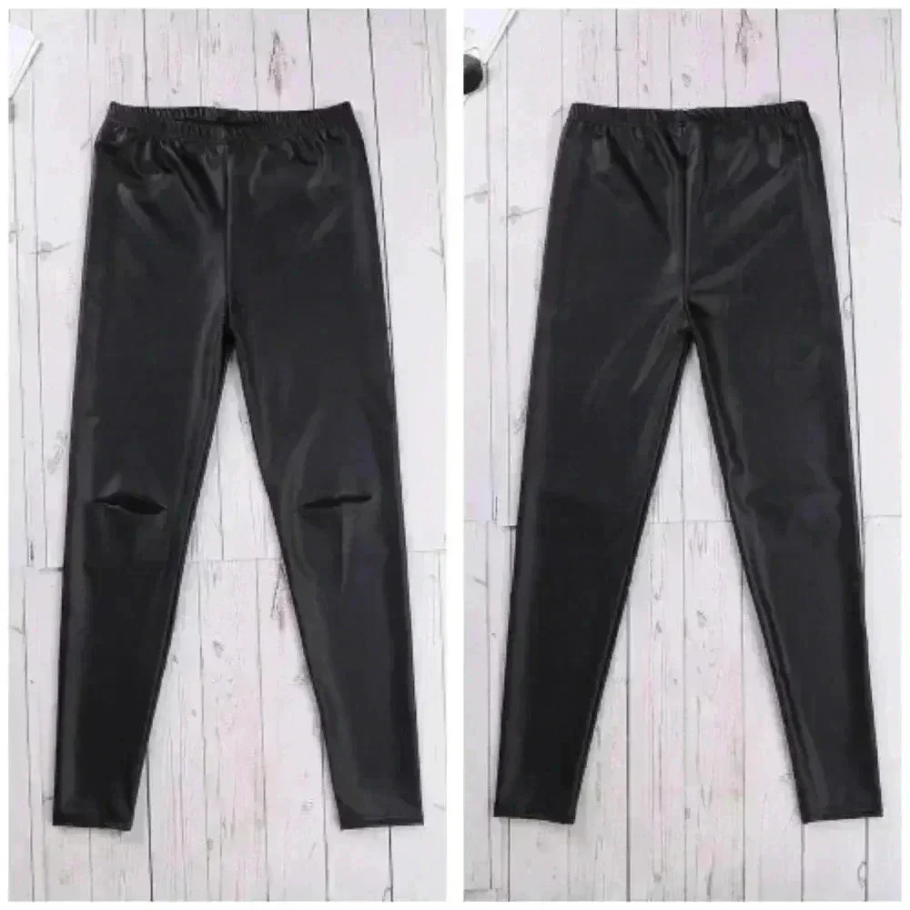 Black Skinny Faux Leather Leggings - Picture 3 of 7
